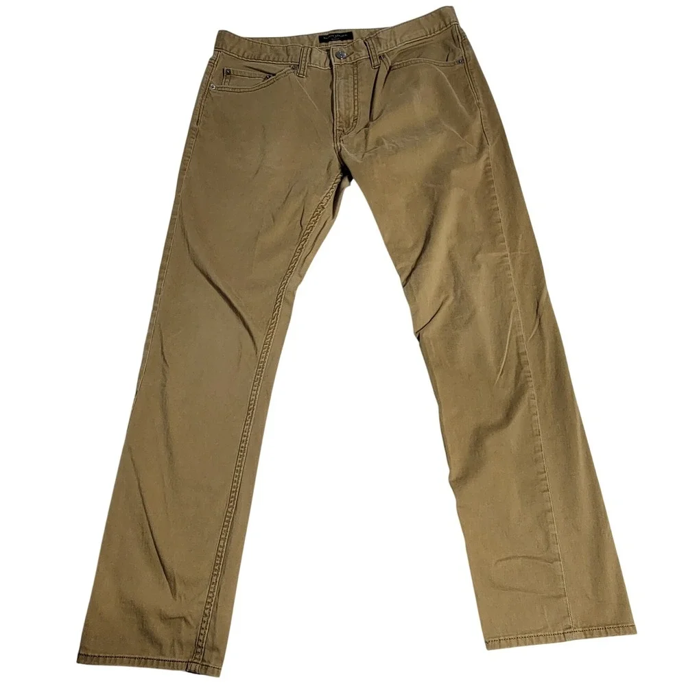 Banana Republic Mens Slim Fit Khaki Chino Pants Tan 32x32 Stretch Cotton